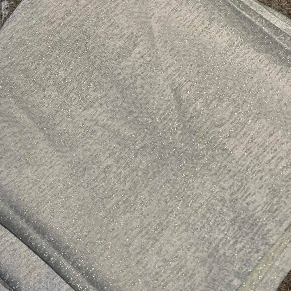 Waterford Fine Linens Metallic Silver & White Curtain Panels 50" X 96" - Picture 2 of 5